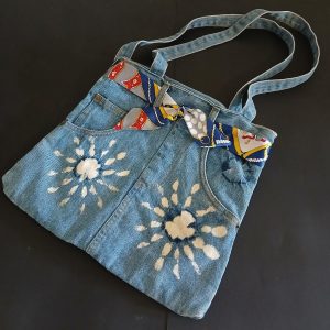 B2 Tie dye denim bag + scarf belt