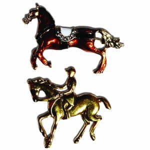 11 Denim rider brooches