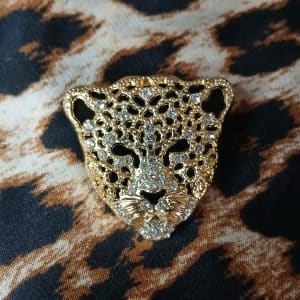 37 Leopard brooch and scarf